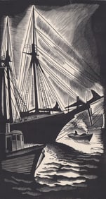 Howard Norton Cook S/N Woodcut [Ship]