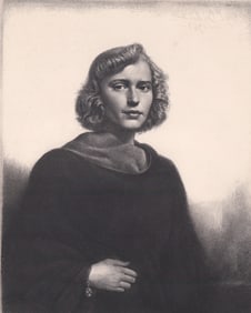 Gerald Brockhurst Signed Etching [Black Cloak]