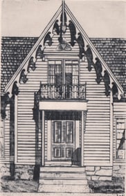 Lawrence Kupferman Drypoint [Gothic Cottage]