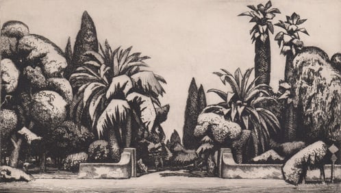 Ralph M. Pearson S/N Etching [Pasadena Palms]
