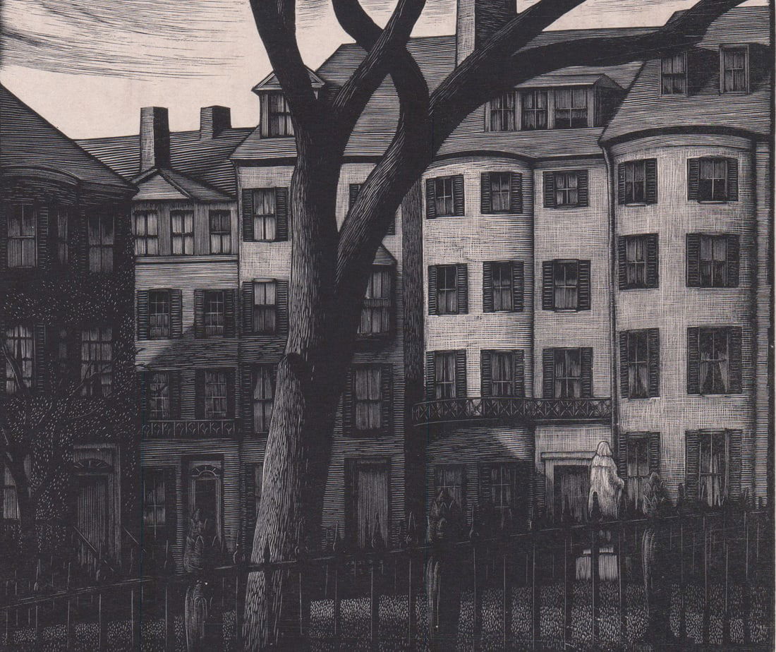 Thomas W. Nason Wood Engraving [Louisburg Square] (1 of 5)