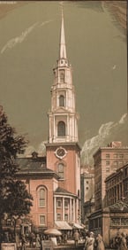 Percy Grassby Color Wood Engraving [Church]