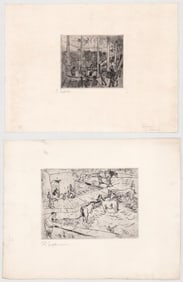 Rudolph Grossman (2) Etchings [Horses]