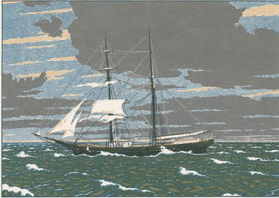 Rudolph Ruzicka Wood Engraving in 3 Colors Signed