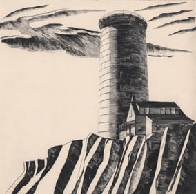 Lawrence Kupferman Drypoint [The Sea Cliff]