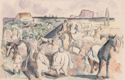 Rudolf Grossmann Original Pen & Watercolor