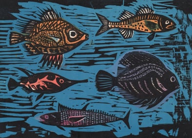 Irving Amen (New York, 1918-2011) Woodcut