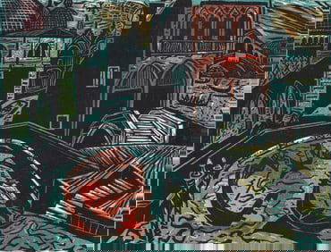 Irving Amen (New York, 1918-2011) S/N Woodcut