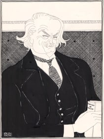 [David Lloyd George] Pen & Ink by Ralph Barton