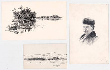 Three Pen & Ink Drawings (3)