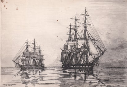 George C. Wales Signed Etching