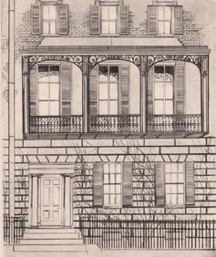 Lawrence Kupferman Drypoint [Beacon Hill Mansion]