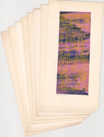 Jacob Heller (8) Wood Block Prints SIGNED