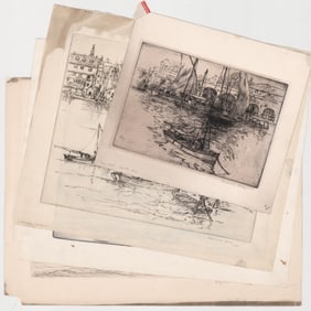 Reynolds Beal (4) Signed Etchings [Sailboats]