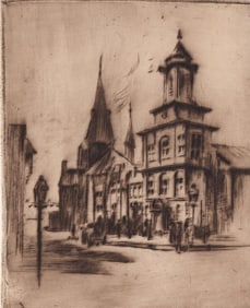 A. A. Blum Signed Etching [Church]