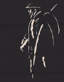 Angelo Valenti Signed Woodcut [Soldier]