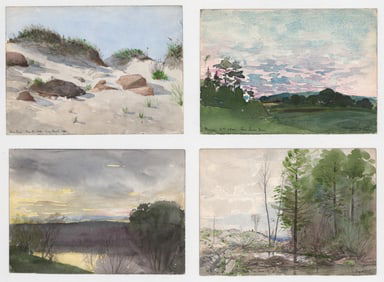 George A. Teel (4) Signed Watercolors [Landscape]