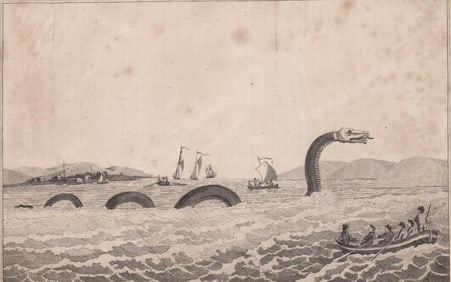 RARE Early Copper Engraving [Sea Serpent]