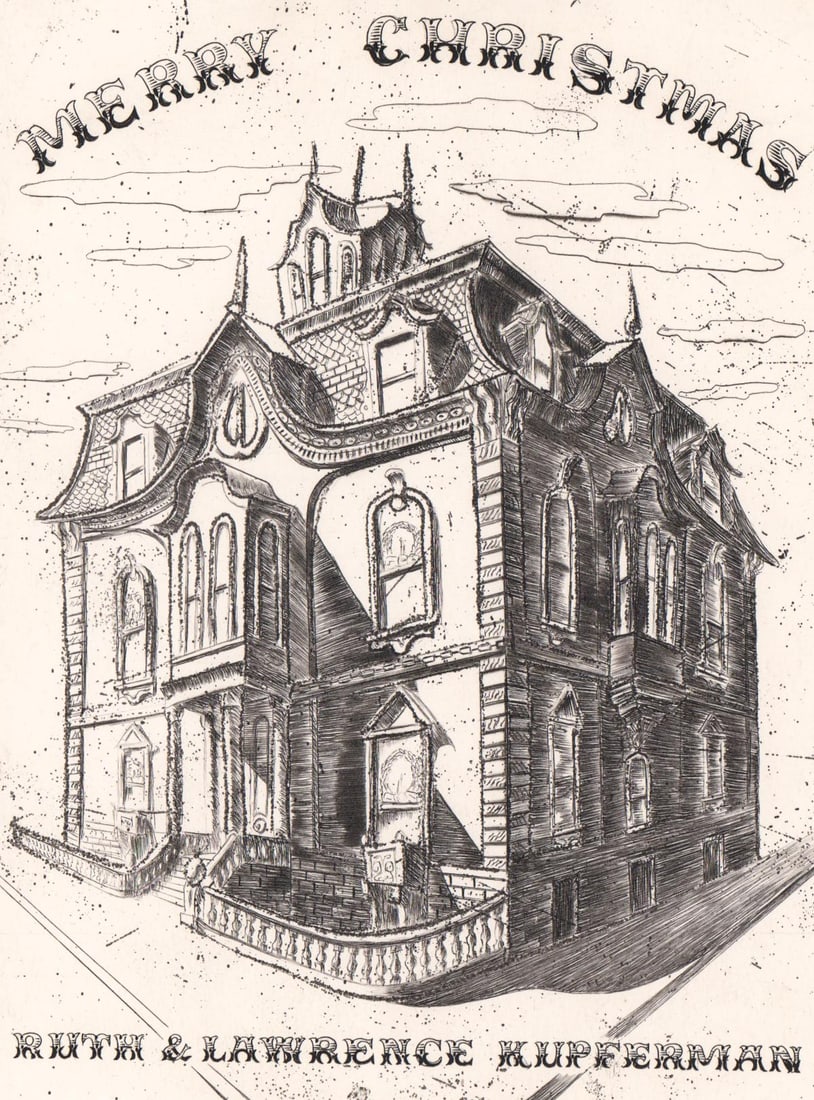 Lawrence Kupferman Wood Engraving [Xmas Card] (1 of 3)