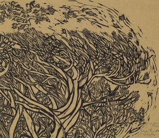 Naoko Matsubara Signed Woodcut [Solitude]