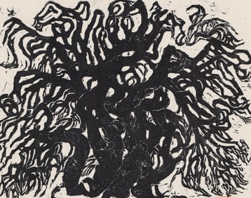 Naoko Matsubara Signed Woodcut [Weeping Beach]