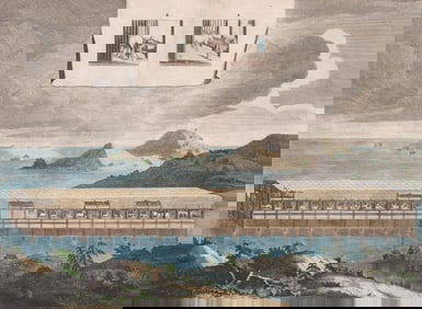 18th Century Noah's Ark Color Engraving