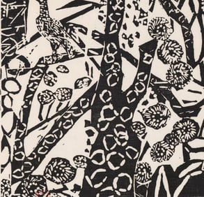 Naoko Matsubara Signed Woodcut 1958