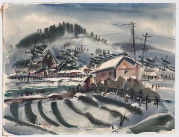 Illegibly Signed Original Watercolor [Scenic]