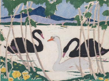 Francis Revesz-Ferryman S/N Woodcut [Swans]