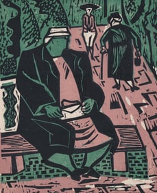 Irving Amen Signed Early Woodcut [1949]