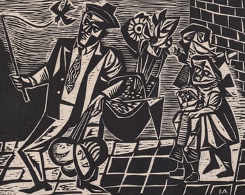Irving Amen Early Woodcut [1949]