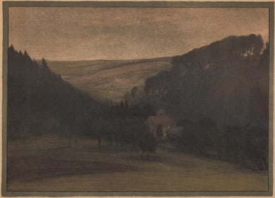 M. Fielder Early 1900's Pencil Signed Lithograph