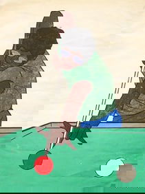 Billiards #1 Large Serigraph by Siegel