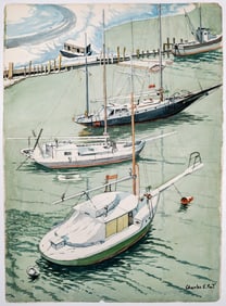 Charles Pont Large Original Watercolor