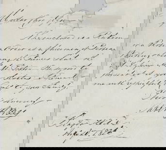 1825 Persian Order Signed Handwritten Letter: 1825 Persian Order Signed Handwritten Letter. Measures 12.75 x 8 inches sheet size (323 x 205 mm). Fair condition. If lot is absent of a condition report one may be requested via email. Condition