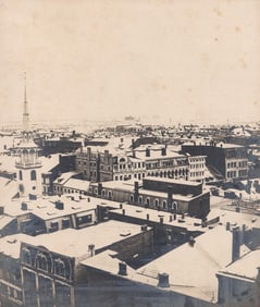 [Boston] Birdseye View Large Antique Photograph