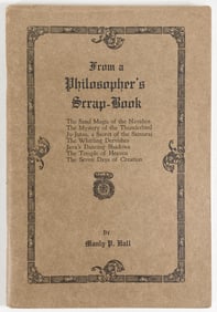 1929 Manly P. Hall From a Philosopher's Scrap-Book