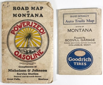 Two Antique Montana Road Maps