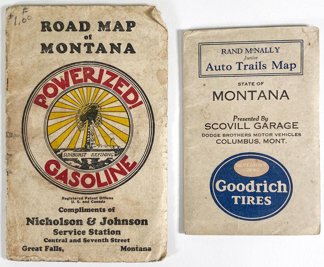Two Antique Montana Road Maps (1 of 9)