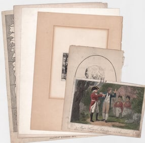 Antique Engravings, Etching & Map (6 pcs)