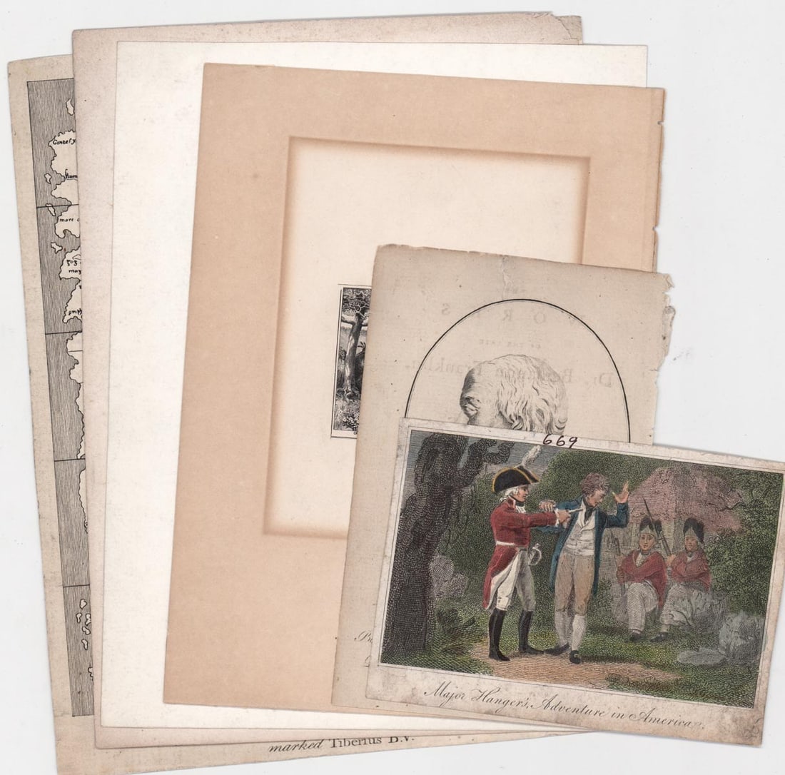 Antique Engravings, Etching & Map (6 pcs) (1 of 7)