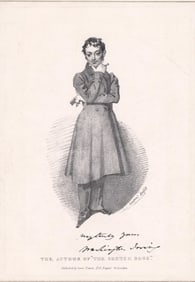 Washington Irving after Daniel Maclise Litho 1831