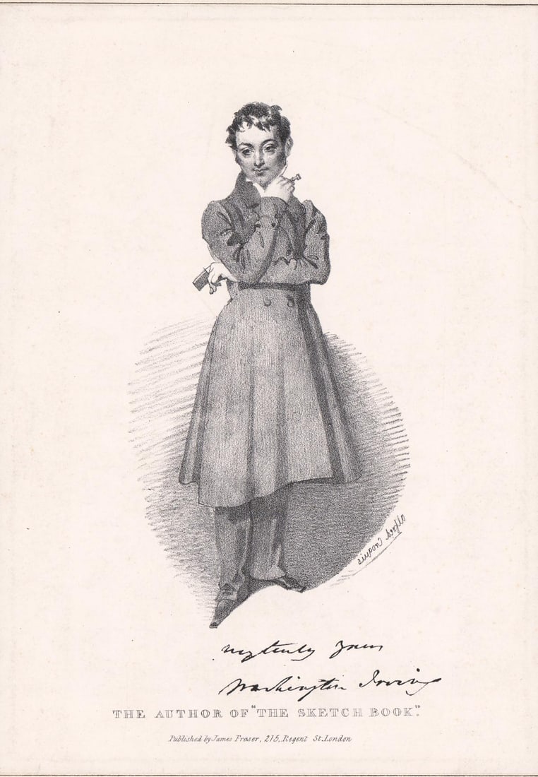 Washington Irving after Daniel Maclise Litho 1831 (1 of 3)