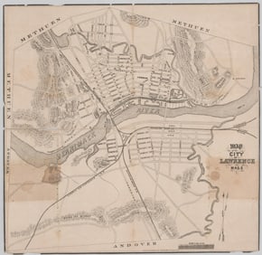 Map of the city of Lawrence Mass. 1850