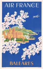 1951 Air France Vintage Travel Poster [Baleares]