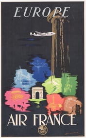 1949 Air France Vintage Travel Poster [Europe]