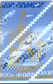 1950 Air France Vintage Travel Poster [Afrique]