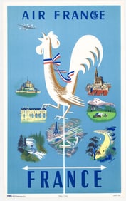 1951 Air France Vintage Travel Poster [France]