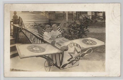 Antique RPPC Childs Toy Wrapped Like Biplane