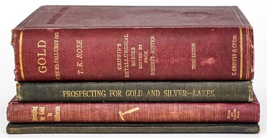 Gold, Silver, Metallurgical (4) Antique Books